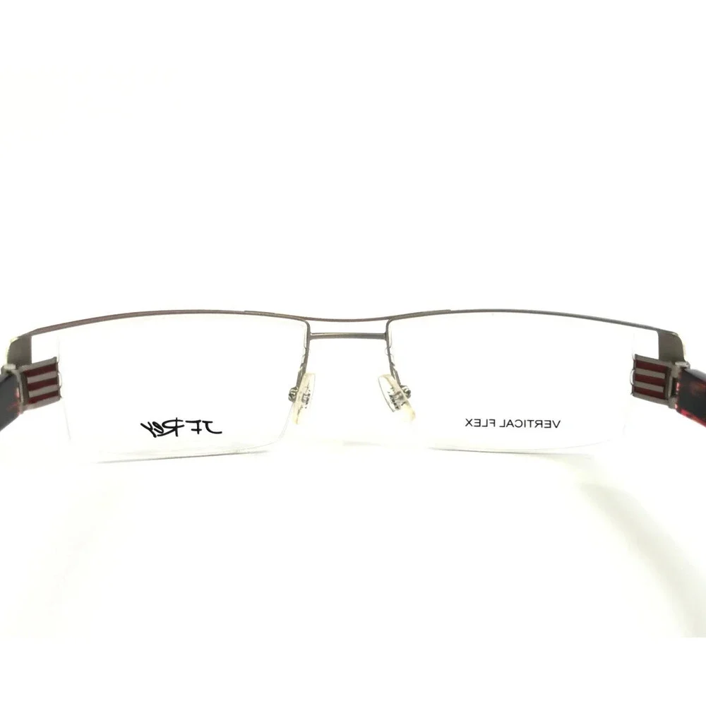J.F. Rey Eyeglasses Frames JF2421 1035 Silver Burgundy Line 54-18.7-125